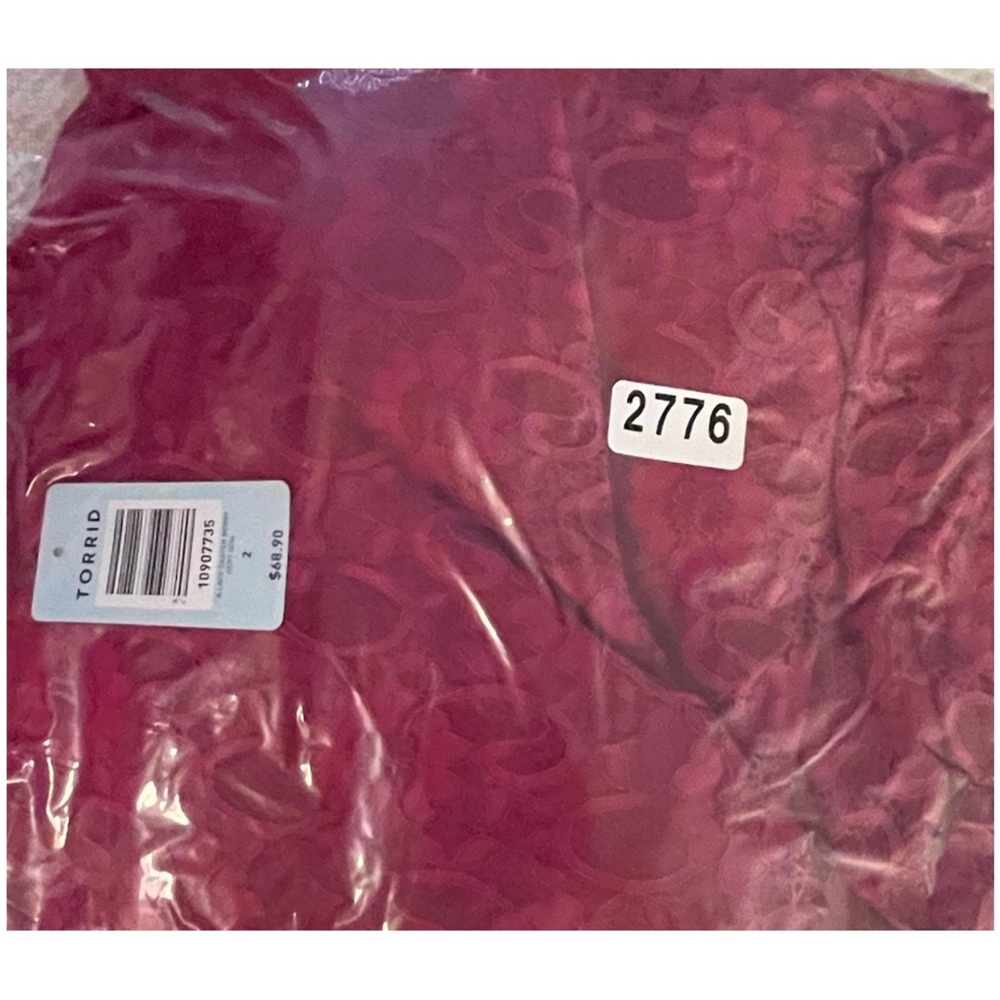 Torrid Skater Ruffled Berry Red Lace Dress NWT SZ 2 (18–20) - Picture 10 of 11